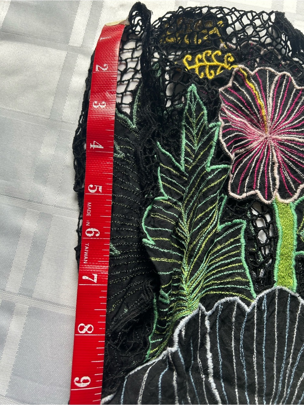 Black Floral Embroidered Lace Capped Sleeve Top - Picture 11 of 16